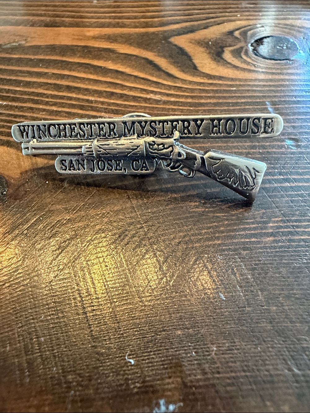 Vintage Winchester Mystery House Rifle Souvenir Pin